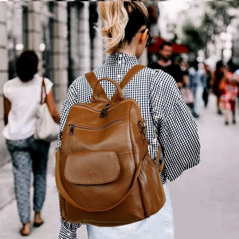 New Corri Fashion Backpack Convertible Brown